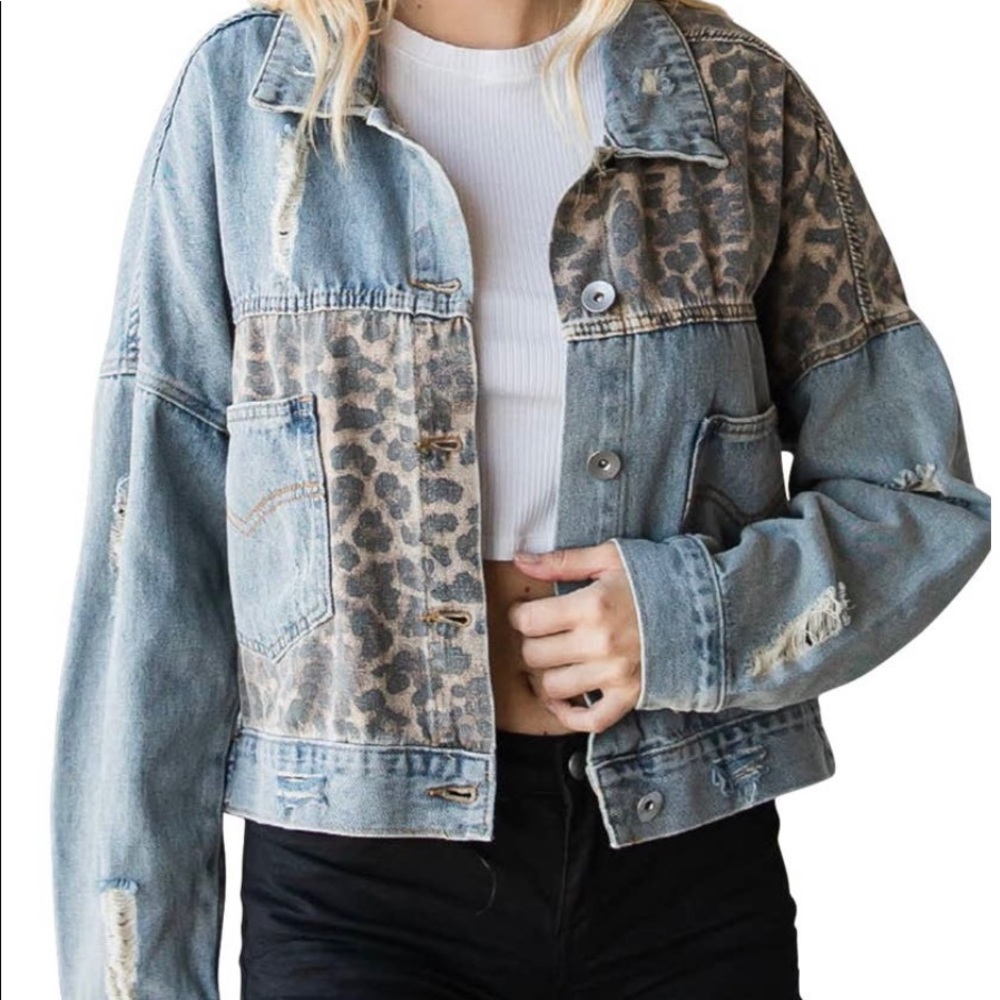 Leopard Denim Jacket